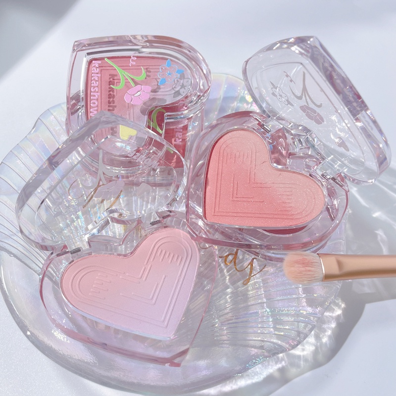[2023Hàng mới về] Phấn má gradient Trái Tim Xinh Xắn KAKASHOW  mềm mịn 6 màu tùy chọn kiềm dầu kháng nước lâu trôi