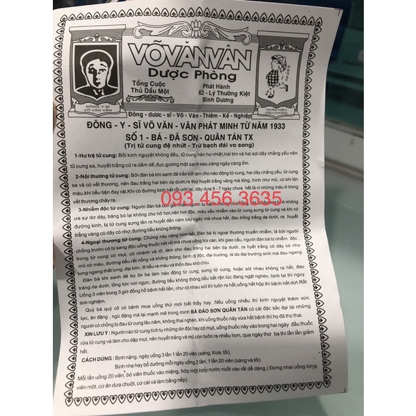 BÁ ĐÃ Sơn Quân Tán VVV Viên Hoàn
