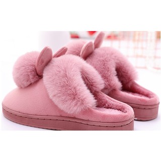 Dép cotton dày tai thỏ