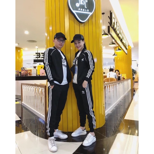 (ảnh thật) Set sst d/as size nam nữ đen SUPERSTAR WOMEN màu cực đẹp