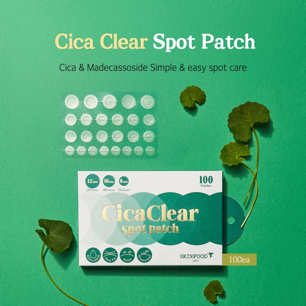 [SKINFOOD] cica rõ ràng điểm vá 100 miếng dán mụn(4ea) / Cica Clear Spot Patch