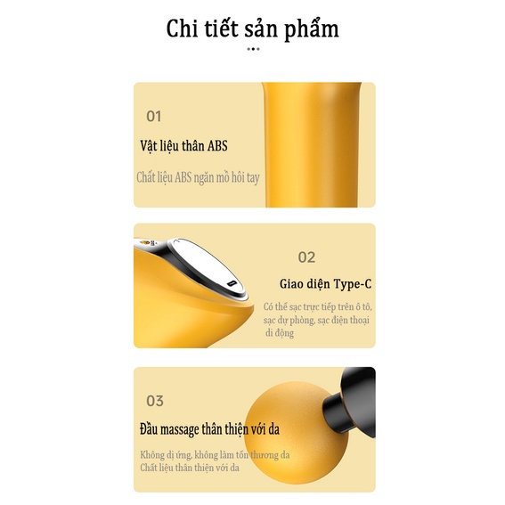 Súng massage G.DUCK, Súng Fascia mini, 4 đầu 12 chế độ rung, Máy mát xa cầm tay cao cấp - Giảm căng cơ và giảm mỏi vai