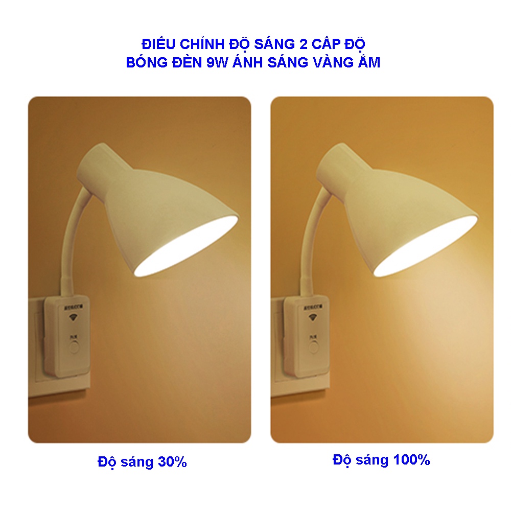 Đèn ngủ thông minh điều chỉnh 2 cấp độ sáng, chế độ hẹn giờ, điều khiển từ xa - Bảo hành 01 năm