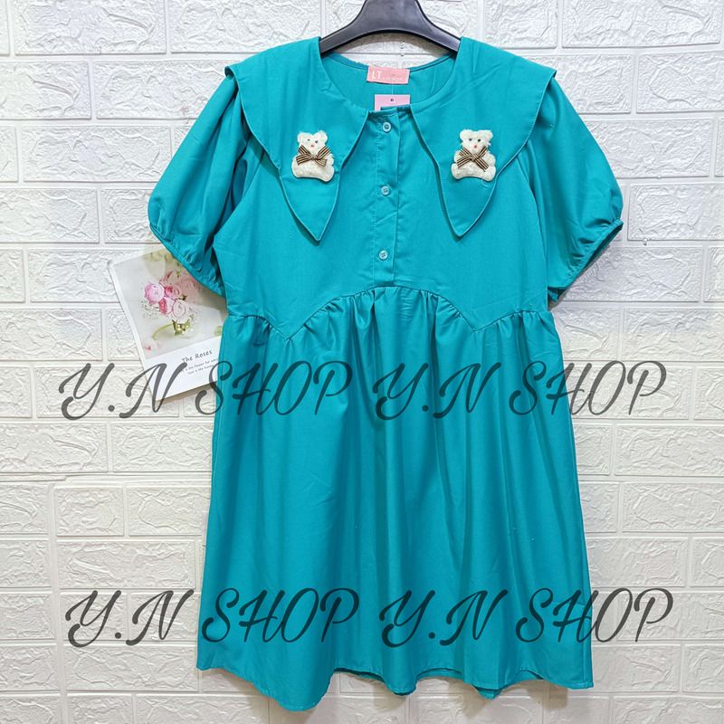 A65 ĐẦM BABYDOLL ĐÍNH GẤU NEW