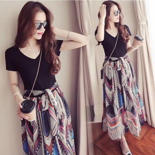 Đầm maxi giả 2 mảnh trẻ trung