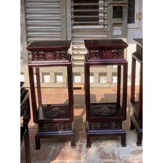 Đôn đèn vuông 38 cao 80 cm gỗ gõ đỏ