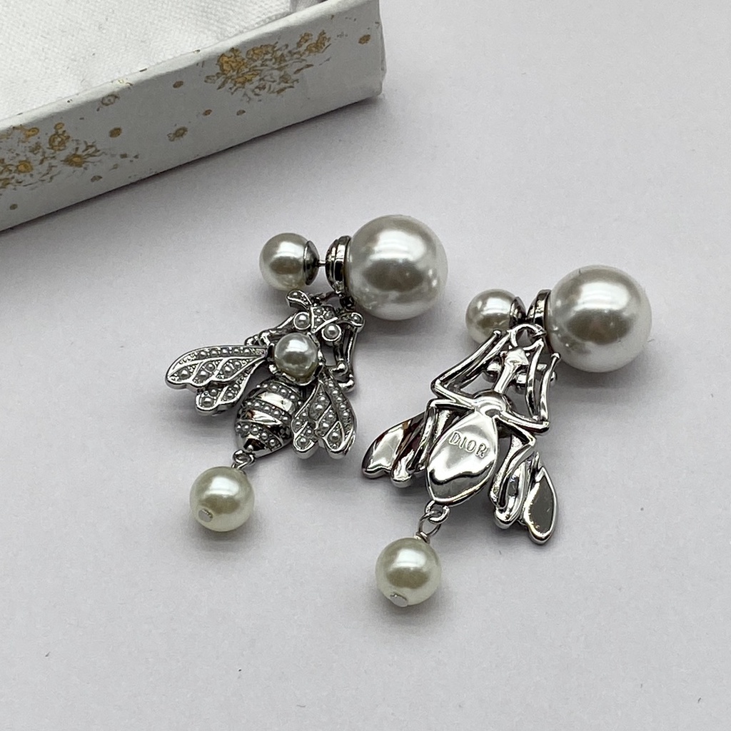 Dors Hoa tai ong Bạc Bông tai ngọc trai nữ