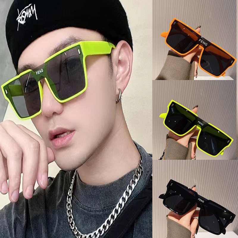 Kính Mát Gọng Vuông Lớn Phong Cách Hip hop Âu Mỹ Cá Tính Dành Cho Nam