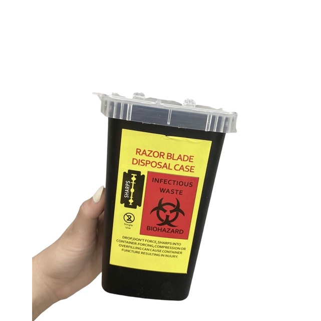 ❌GIÁ SỈ❌ Hộp nhựa đựng dao lam đã sử dụng chuyên dùng cho salon tóc nam nữ,barbershop