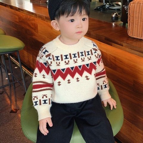 Áo Sweater Lông Chồn Dày Dặn Giữ Ấm Mùa Thu Đông Phong Cách Mới 2022 Cho Bé