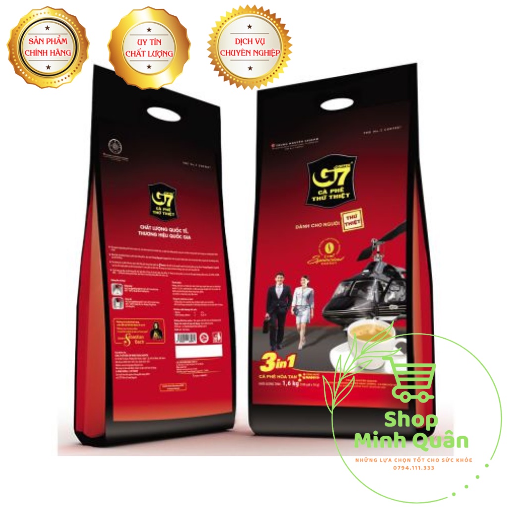 Cà Phê Sữa Hòa Tan Trung Nguyên G7 3in1 - Bịch 100 Gói dài