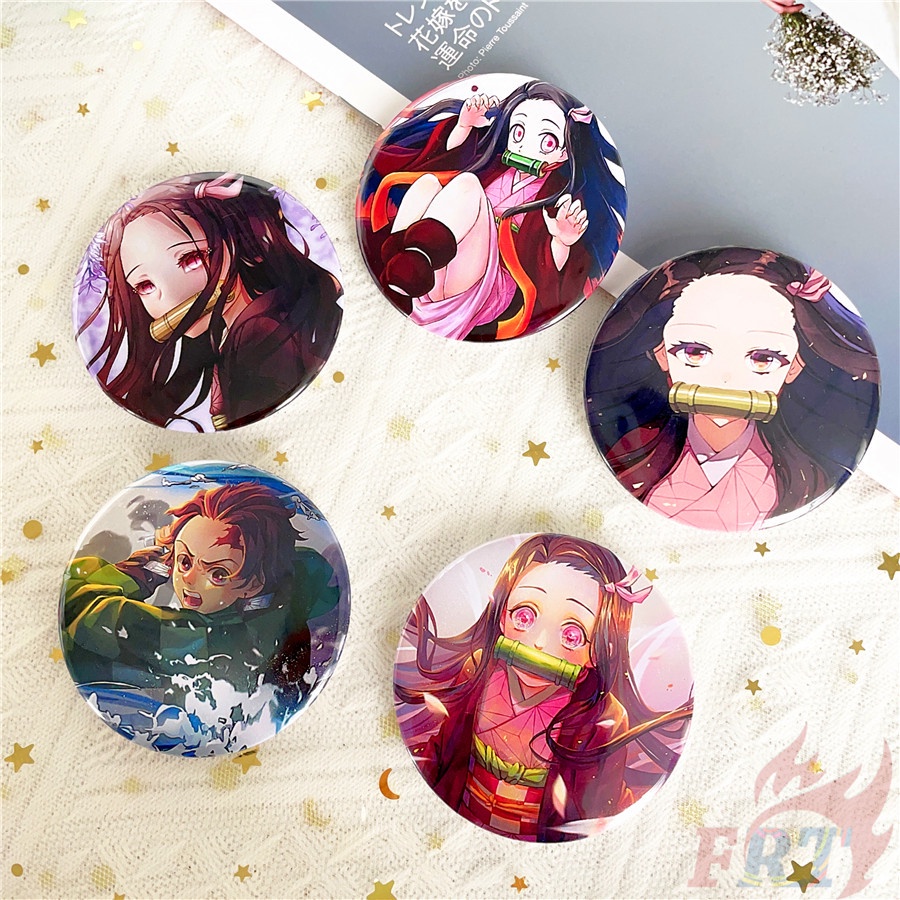❣️1 Huy Hiệu Gài Áo Hình Demon Slayer 58MM❣️ Huy Hiệu Cài Áo / Túi Xách Hình Nhân Vật Anime Tanjirou / Nezuko DIY