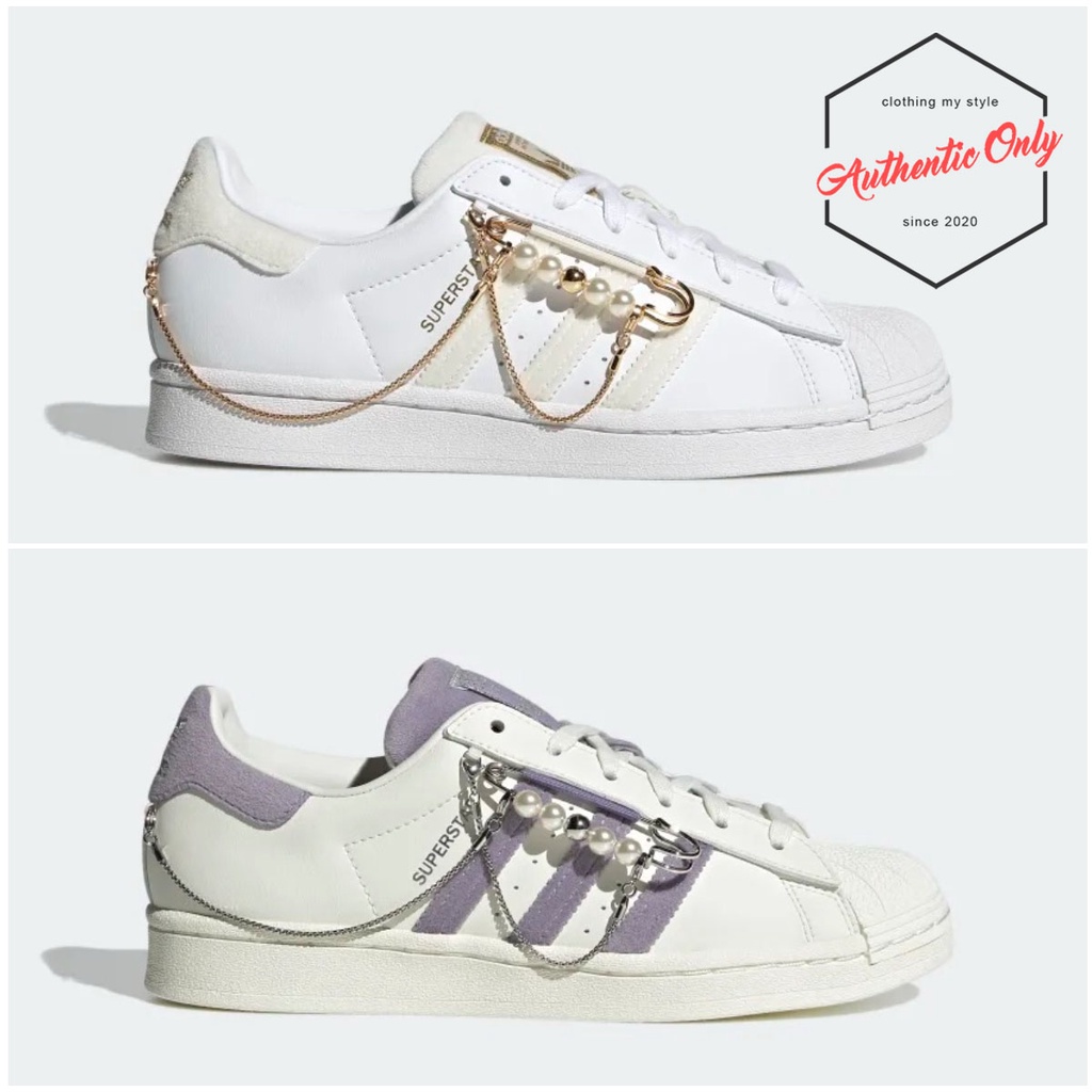 Giày Adidas Superstar Cloud White 'Off White Gold Metallic' - GZ3386,GZ3389