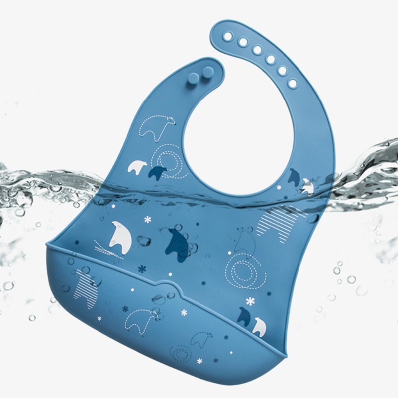 Yếm Ăn Silicone Chống Thấm Nước Có Thể Điều Chỉnh Cho Bé