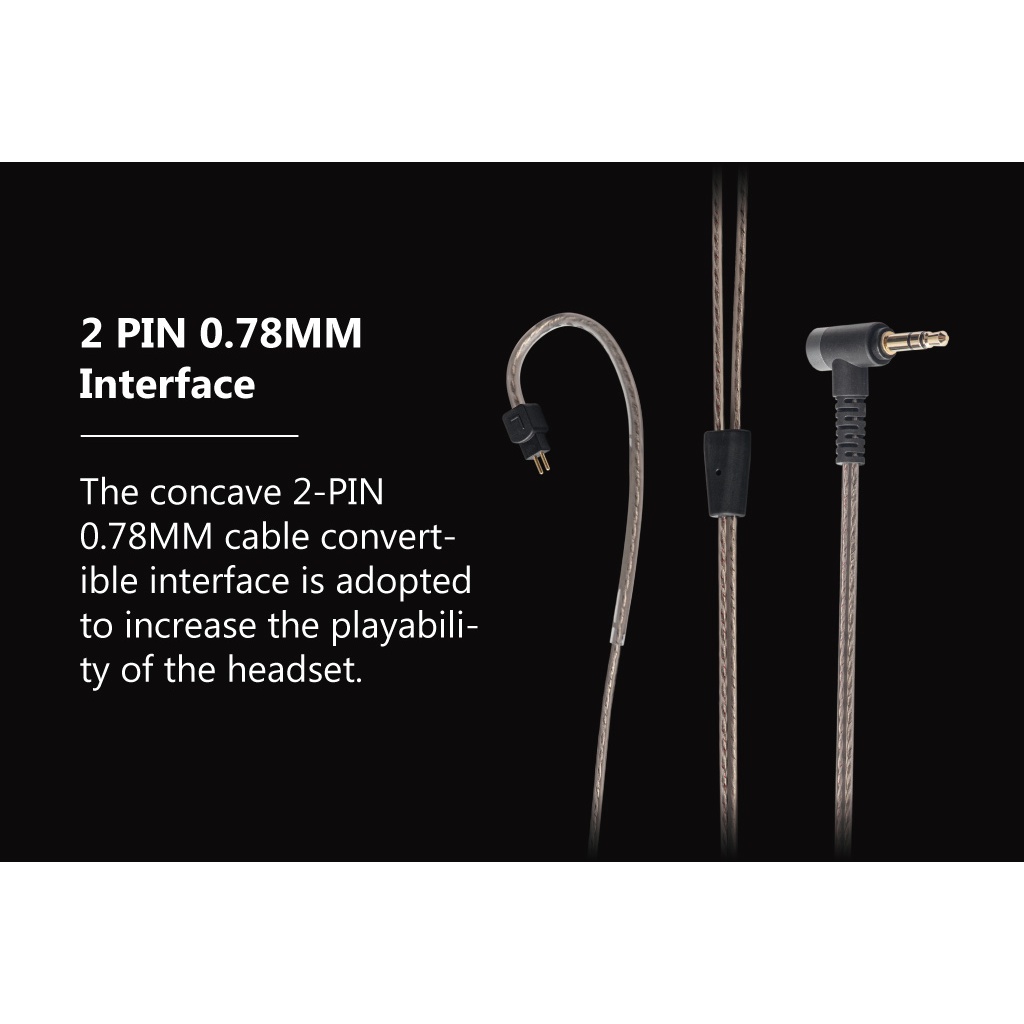 Tai Nghe Nhét Tai TINHIFI C2 Mech Warrior LCP PU Có Dây Cáp Mạ Vàng 0.78 2pin