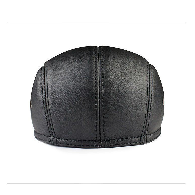 Mũ Beret Da Bò Thật Thời Trang Thu Đông Cho Nam Trung Niên
