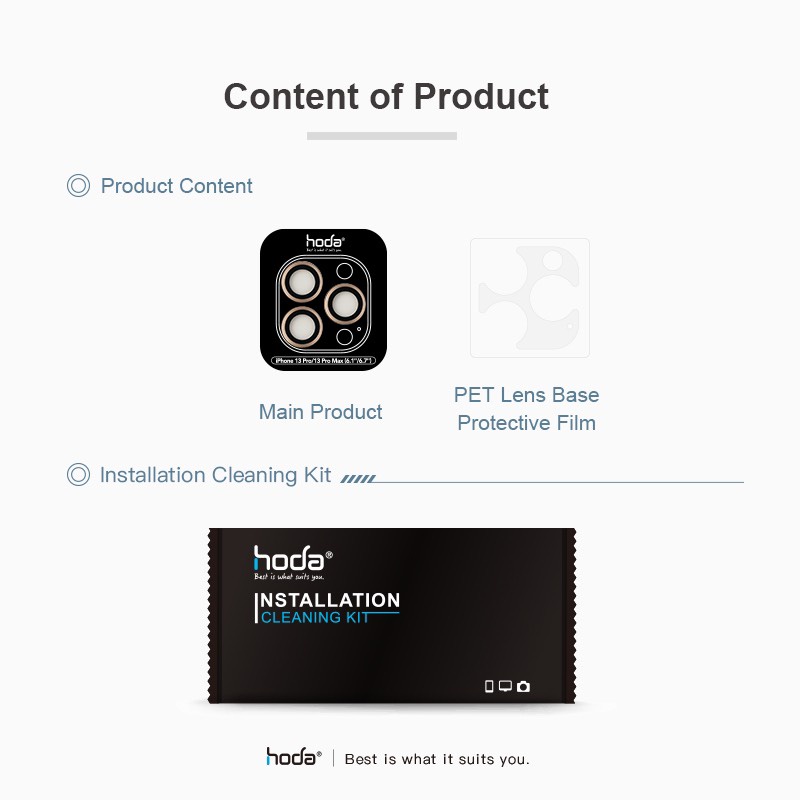 Khung bảo vệ Lens camera HODA Sapphire cho Smart iPhone 14 Pro / 14 Pro Max chính hãng , bảo vệ camera toàn diện