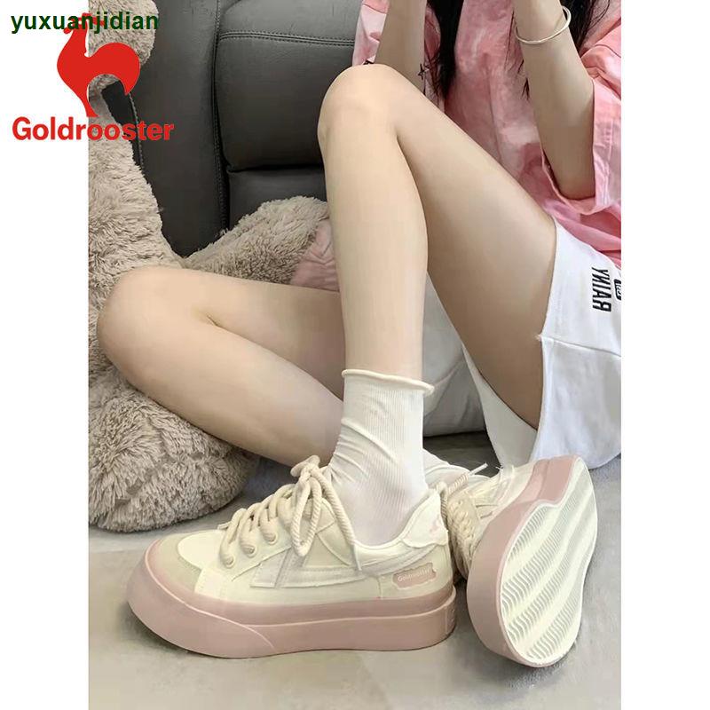 Giày Thể Thao Vải Bạt Màu Vàng Hồng Hoa Anh Đào Phong Cách Đường Phố Thời Trang Mùa Thu Cao Cấp Dễ Phối Đồ Cho Nữ