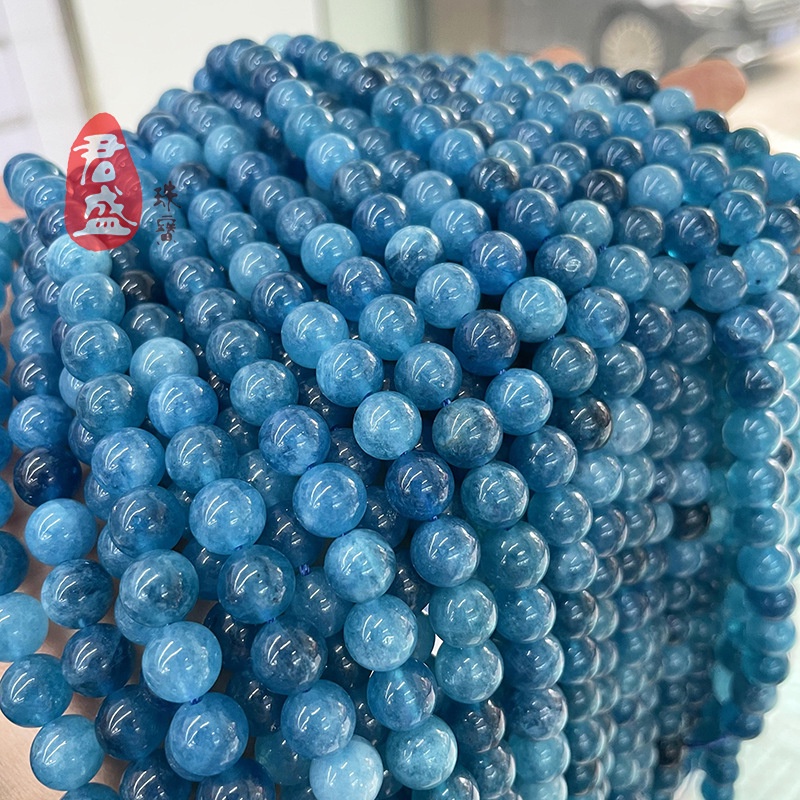 Chuỗi Hạt Đá Apatite Màu Xanh Dương Dùng Làm Trang Sức diy