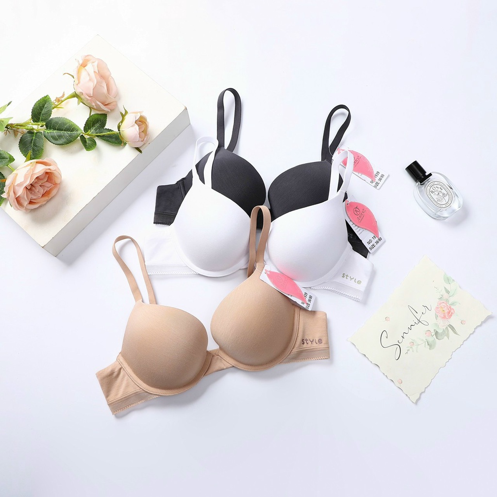 Áo Lót Nữ Trơn Phối Lưới Mút Dày 3,5cm Có Gọng Nâng Ngực Thoải Mái