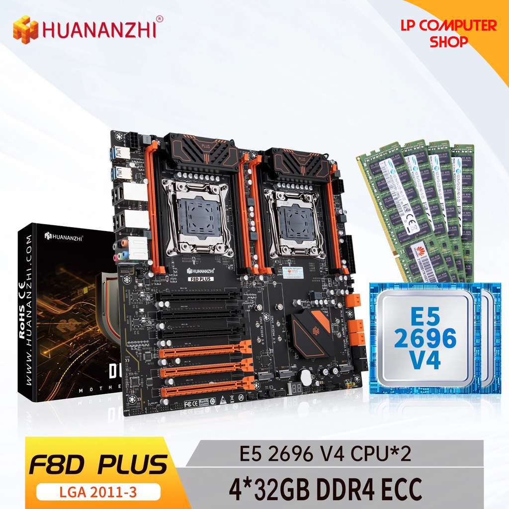 Combo main HUANANZHI X99 F8D PLUS + Dual Xeon 2696 V3/V4 + Ram DDR4 REG ECC.Cam kết sản phẩm đúng mô tả,đúng chất lượng.
