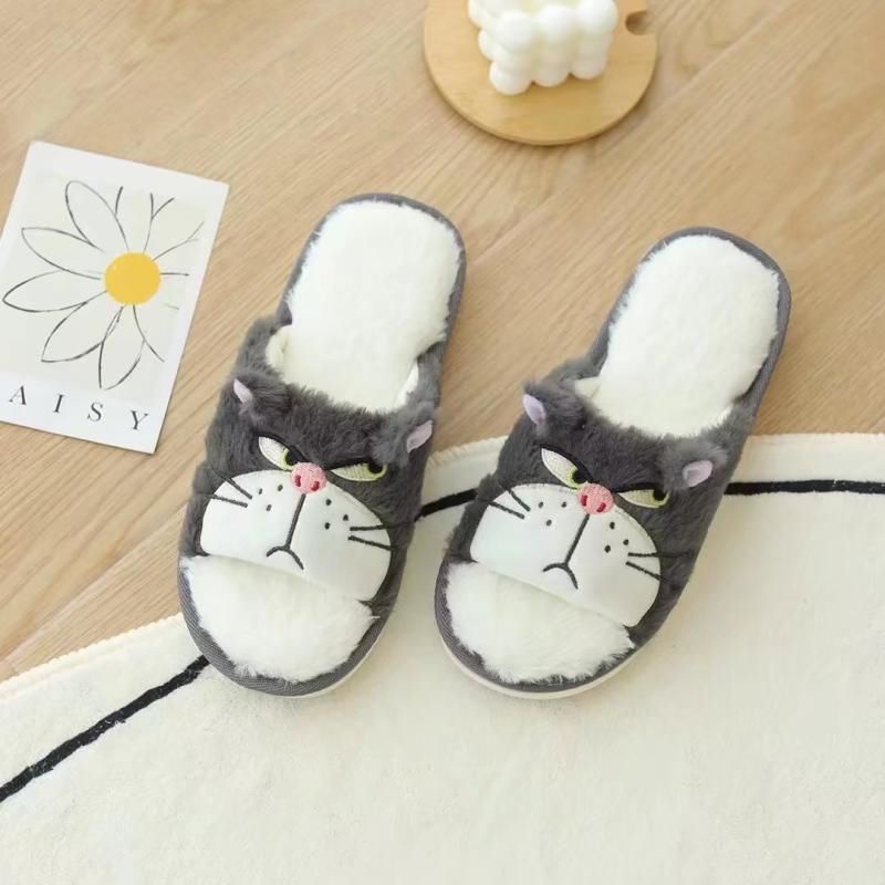 Dép Đi Trong Nhà Hở Mũi Họa Tiết Mèo Lucifer Bad Dễ Thương Phong Cách Nhật Bản