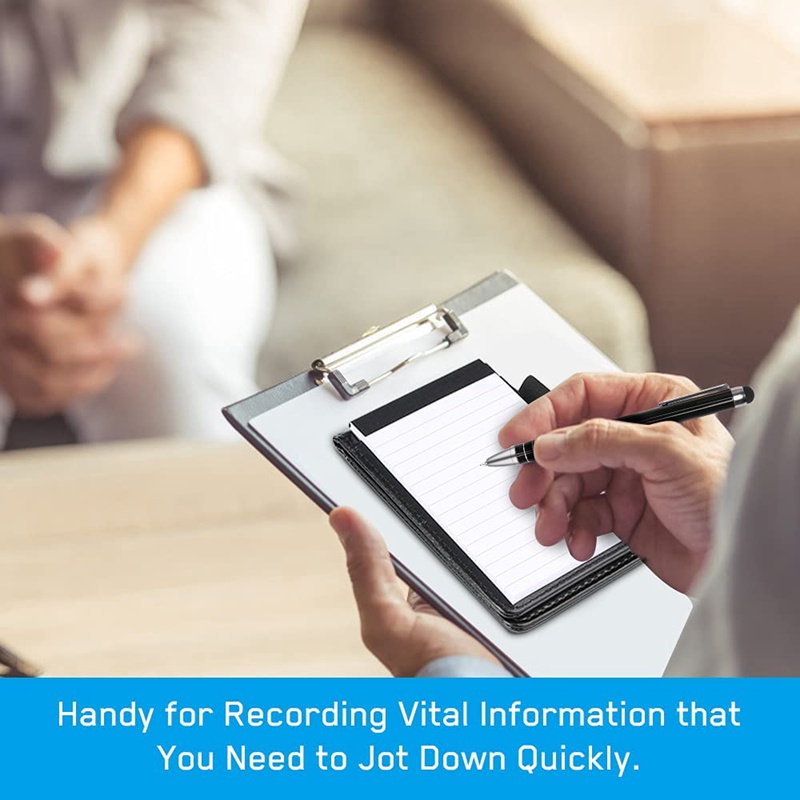 Set 11 Sổ Ghi Chú Bỏ Túi Mini Bằng Da PU Kèm 2 Bút Kim Loại 8 Ruột Thay Thế Tiện Dụng Đen