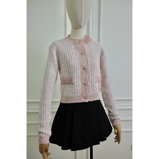 Cardigan len hồng