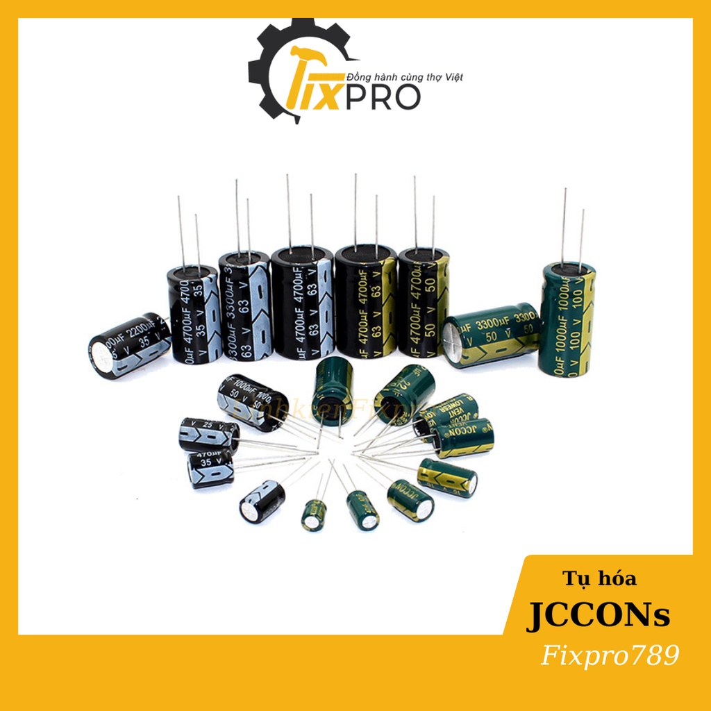 Tụ hóa 6.3V 2200uF 13x20mm tần số cao chính hãng JCCONs