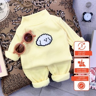 Bộ len gân họa tiết thêu dễ thương cho bé trai, bé gái