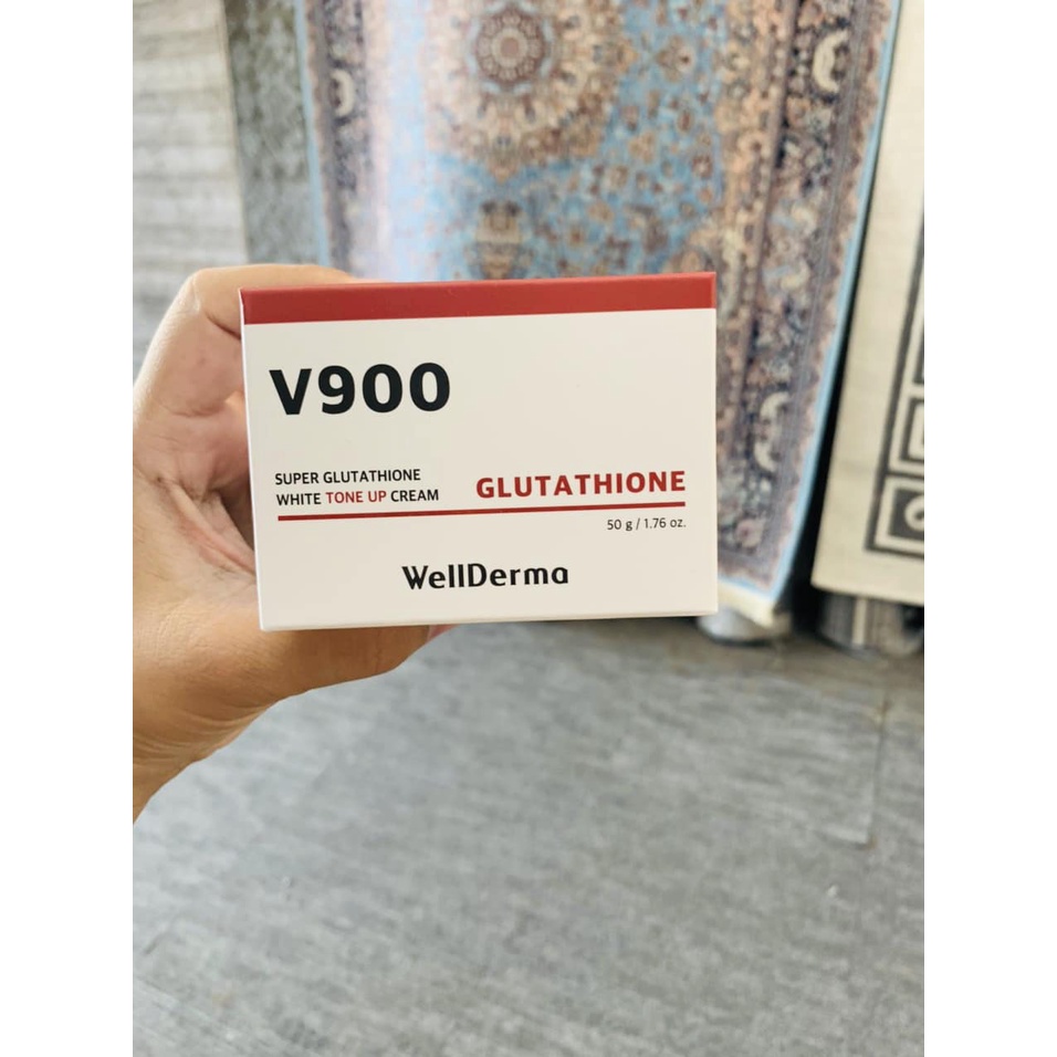 Kem Dưỡng Trắng Nâng Tone Wellderma V900 Super Glutathione White Tone Up Cream dưỡng trắng nâng tone
