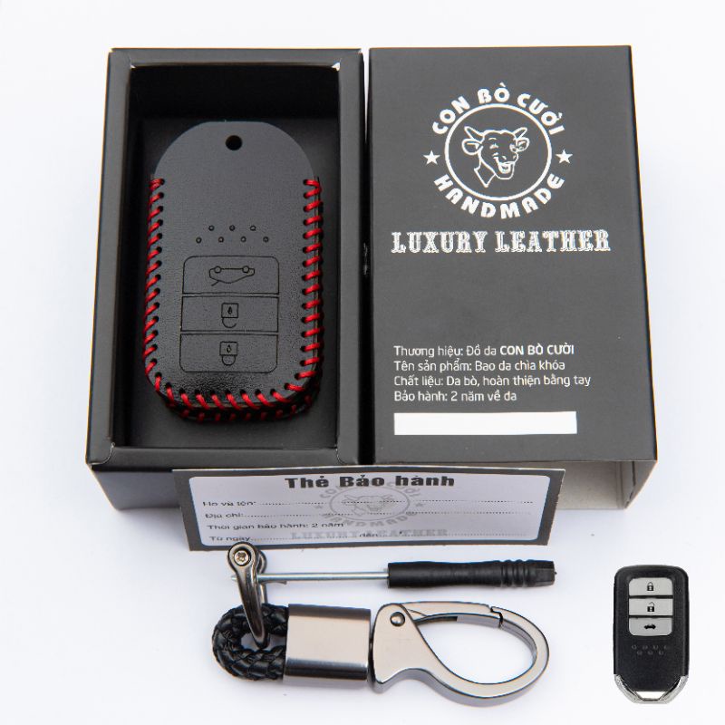 Bao Da Chìa Khóa ÔTô HONDA City, CRV, Civic  - Da Thật 100% Bảo Hành 2 Năm, Khắc Tên & SĐT Chủ Xe