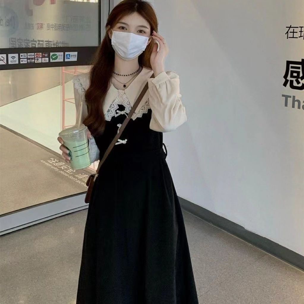 Đầm Chiffon Tay Dài Cổ Búp Bê In Hoa Hướng Dương Thời Trang Xuân Thu Cho Nữ Plus Size L