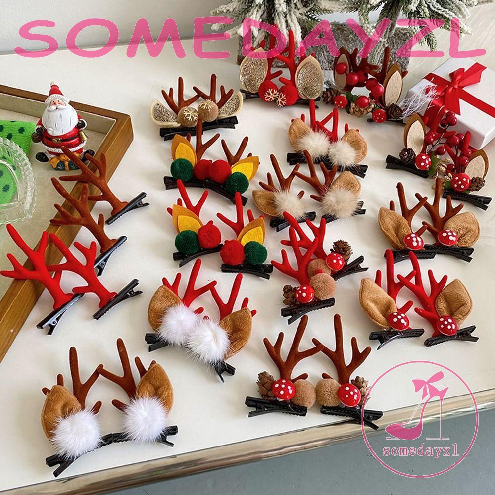 Bộ 2 Kẹp Tóc Họa Tiết Người Tuyết Hoạt Hình Phong Cách Giáng Sinh Cho Nữ