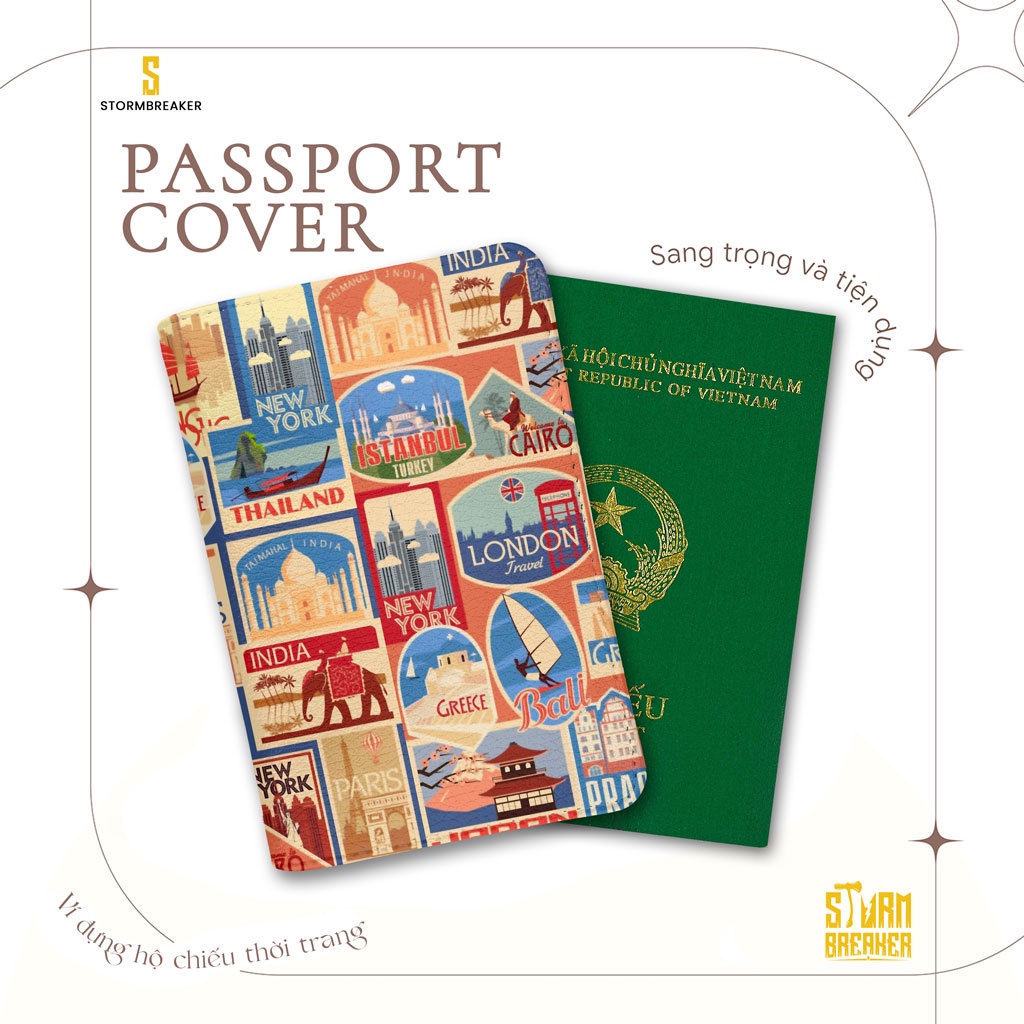 Bao Da Hộ Chiếu/Passport Du Lịch Nam - Nữ ( in tên cá nhân ) WONDER WORLD- LT059 STORMBREAKER