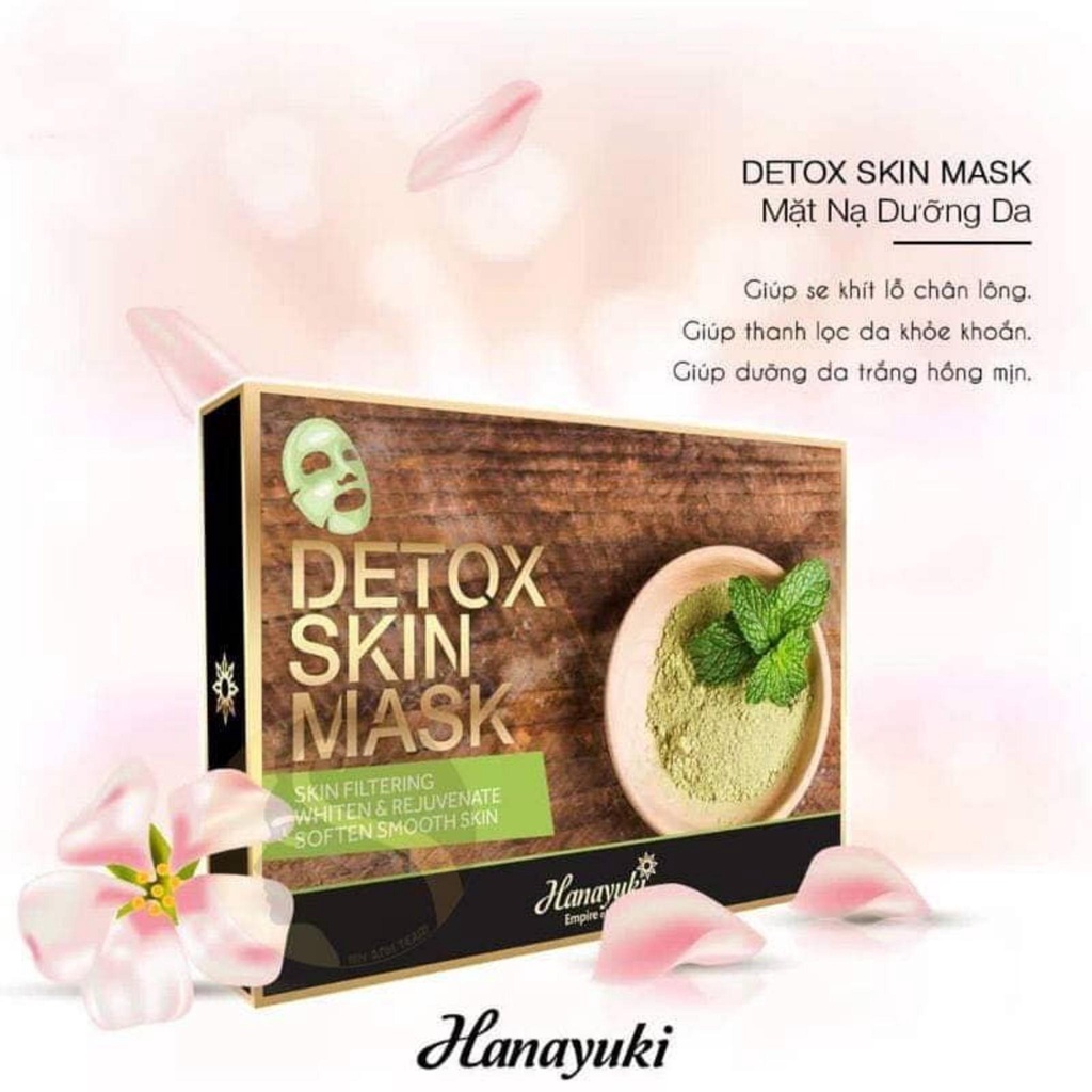 Mặt Nạ Detox Skin Mask, Bột Detox Thanh Lọc Thải Độc Dưỡng Da Hanayuki Chính Hãng 150g