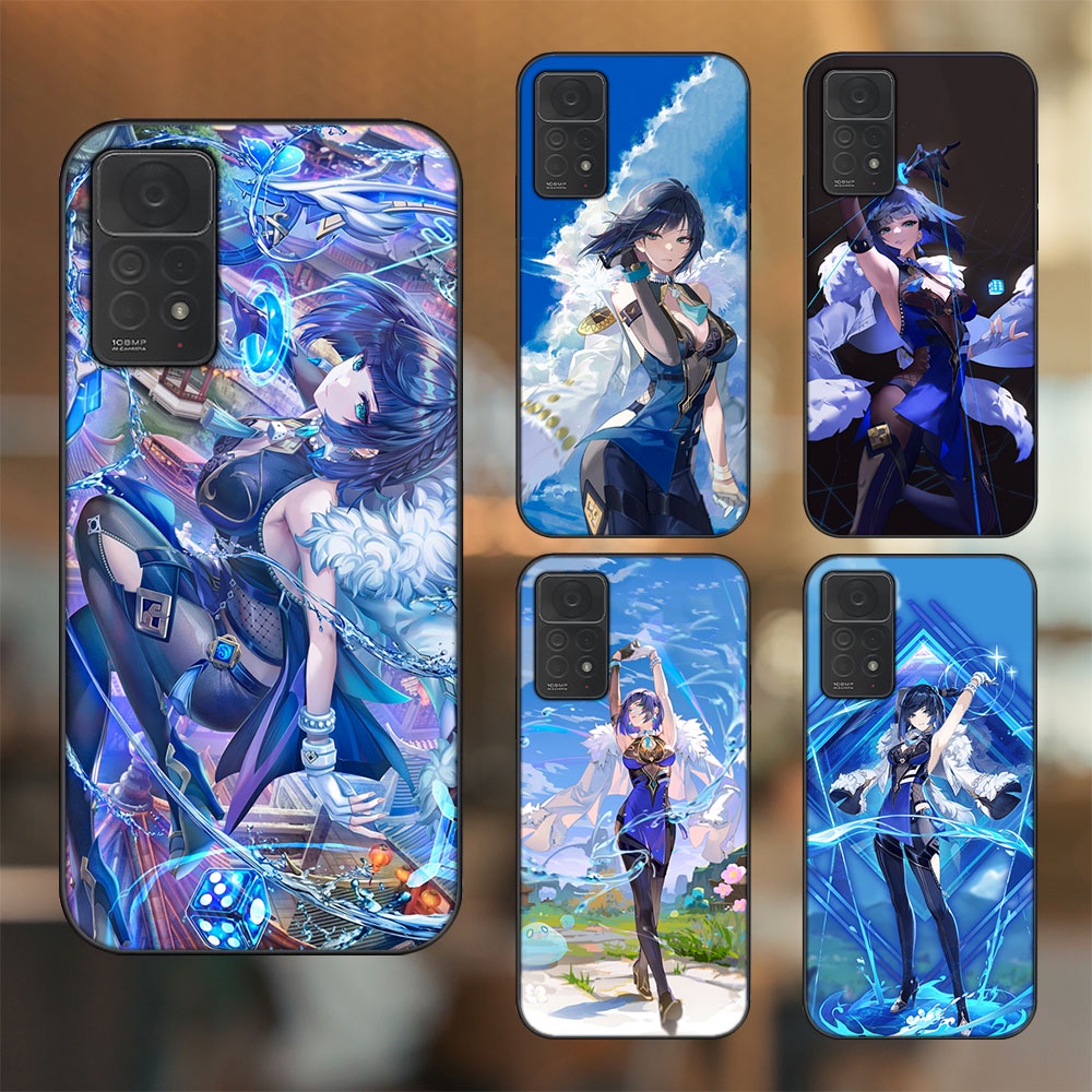 Ốp lưng Xiaomi Redmi Note 11 Pro 4G viền đen in hình Yelan Genshin Impact