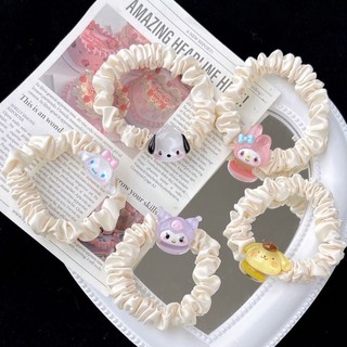 Cột Tóc Vải Nhún Đính Charm Sanrio Resin Kuromi
