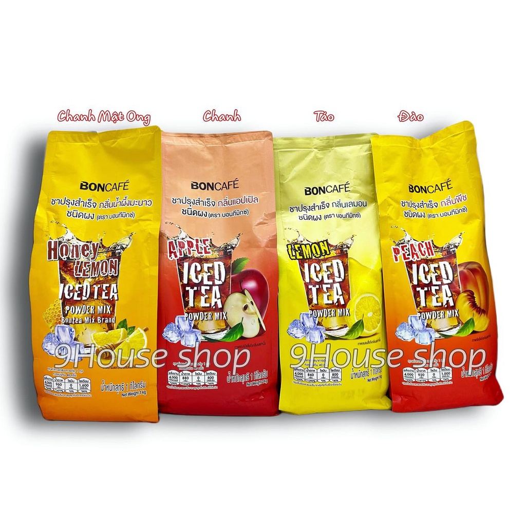 01 Gói Trà Hòa Tan BONCAFE Ice Tea Powder Mix Thái Lan 1kg (Đào/Chanh Mật Ong/Táo/Chanh)