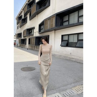 Váy Chames cotton phối lụa ngọc