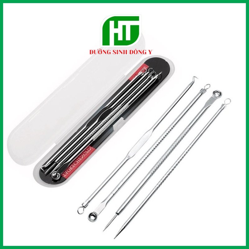 Hộp 4 Que Nặn Mụn, Bộ Nặn Mụn Cao Cấp Nặn Mụn Cám, Nặn Mụn Đầu Đen Spa