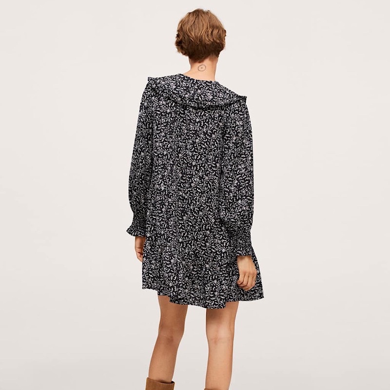 Váy Babydoll Cổ Sen hót hít Mango Auth