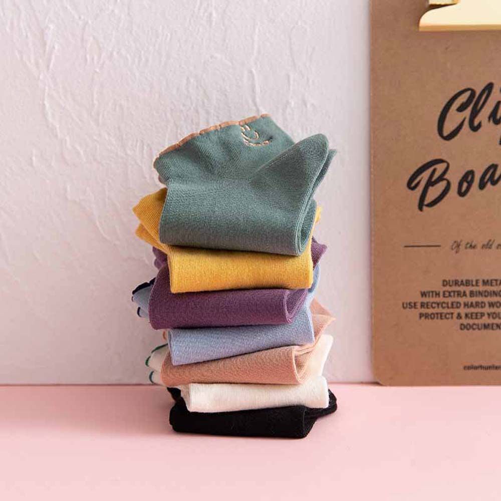 Set 5 Đôi Tất Nữ Cổ Ngắn Họa Tiết Xanh Lá Siêu Xinh , Chất Liệu Cotton Co Giãn Thoải Mái 88347 Shopkhotong vp88