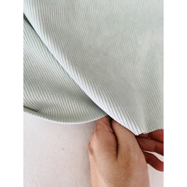 Vải nỉ nhung tăm màu xanh pastel