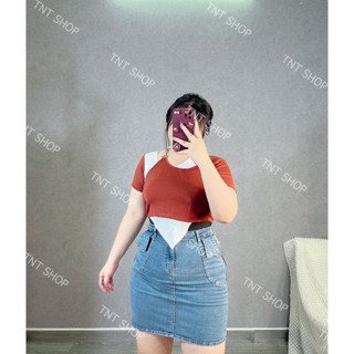 ÁO THUN TAY NGẮN PHỐI XÍCH [TNT SHOP BIGSIZE 60KG 90KG]