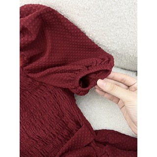 🤍ĐẦM ĐỎ CỔ YẾM TAY BỒNG🤍