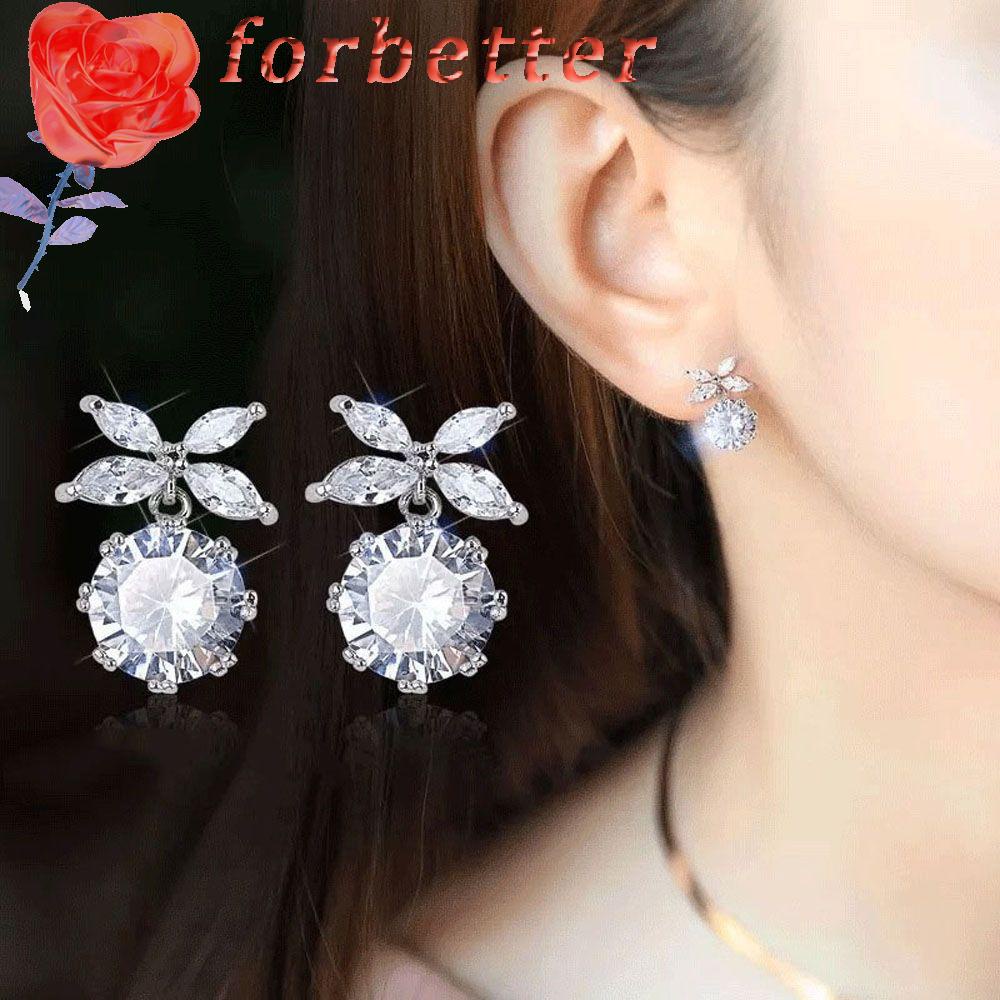 Khuyên tai đính đá phong cách Hàn Quốc s925