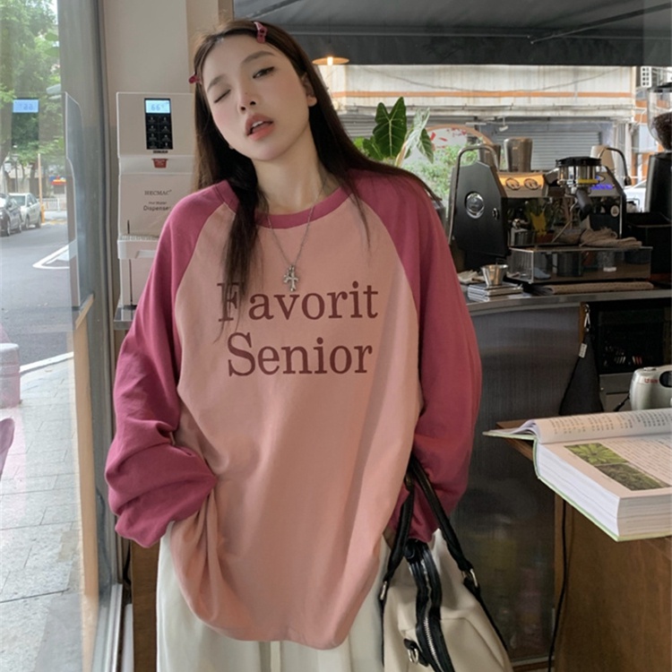 Áo SUXI tay dài dáng rộng phối màu tương phản trẻ trung hợp thời trang cho bạn gái