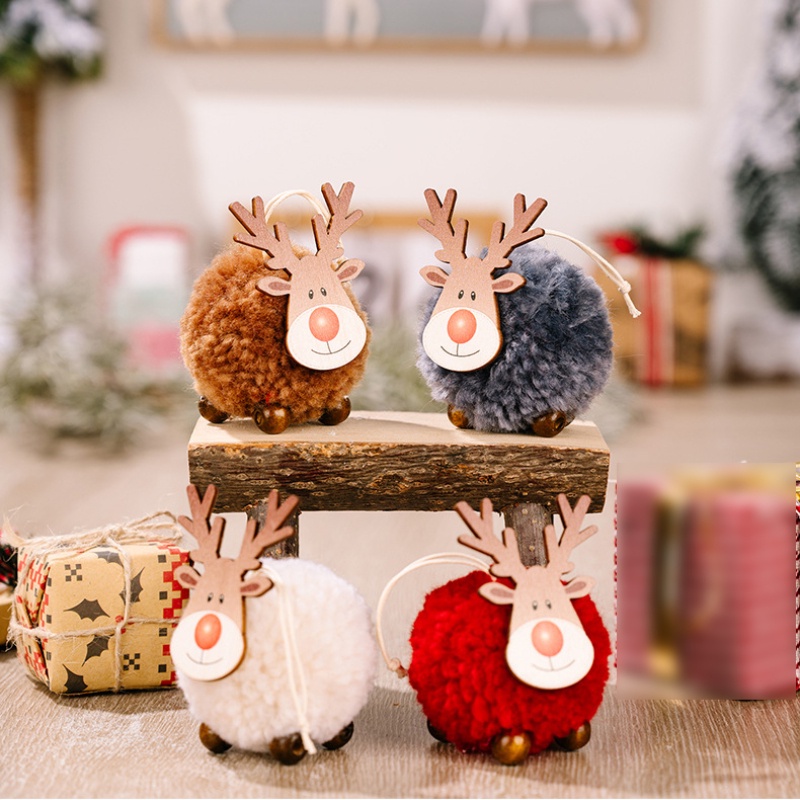 1 Tuần Lộc Bằng Vải Nỉ 8CM Dễ Thương Trang Trí Cây Thông Giáng Sinh