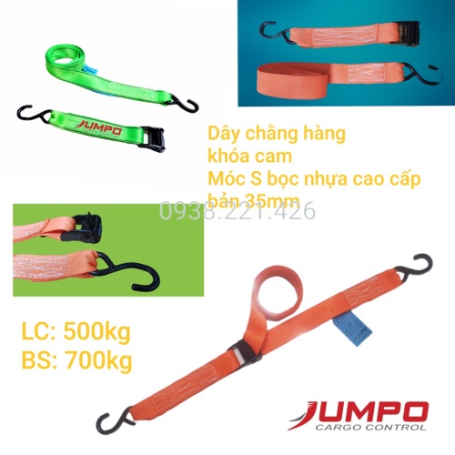 Dây chằng hàng khóa cam 3.5cm móc S 500kg